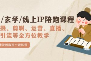 （7318期）国学/玄学/线上IP陪跑课程，从0-1全方位教学，快速发展数百个矩阵号