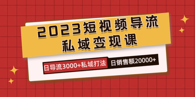 （7550期）2023短视频导流·私域变现课，日导流3000+私域打法  日销售额2w+插图