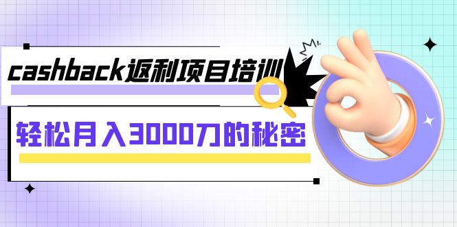 （7765期）cashback返利项目培训：轻松月入3000刀的秘密（8节课）插图