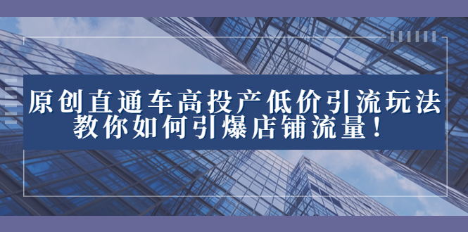 （8197期）原创直通车高投产低价引流玩法，教你如何引爆店铺流量！插图