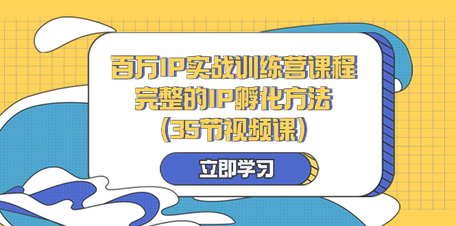 （8243期）百万IP实战训练营课程，完整的IP孵化方法（35节视频课）插图