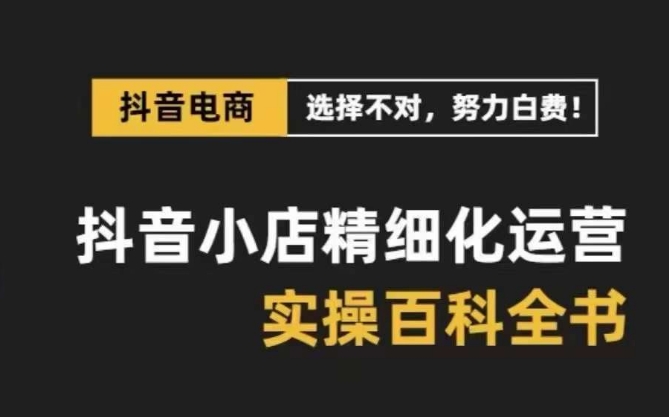 （8380期）抖音小店 精细化运营-百科全书，保姆级运营实战讲解（28节课）插图