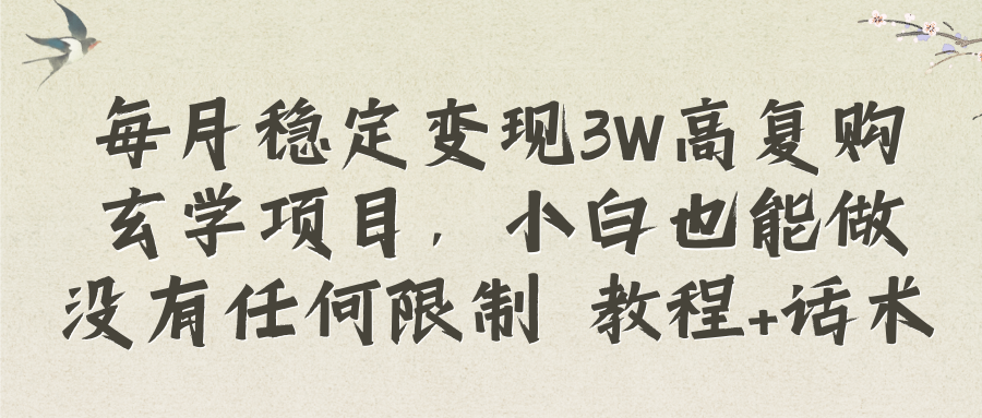 （8417期）每月稳定变现3W高复购玄学项目，小白也能做没有任何限制 教程+话术插图