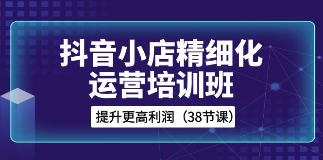 （8391期）抖音小店-精细化运营培训班，提升更高利润（38节课）插图