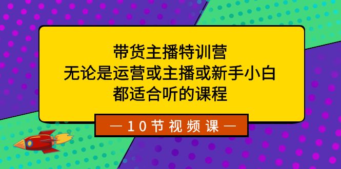 （8464期）带货主播特训营：无论是运营或主播或新手小白，都适合听的课程插图