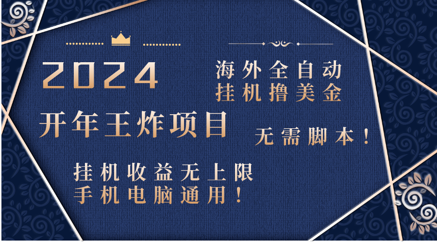 （8494期）2024海外全自动挂机撸美金项目！手机电脑均可，无需脚本，收益无上限！插图