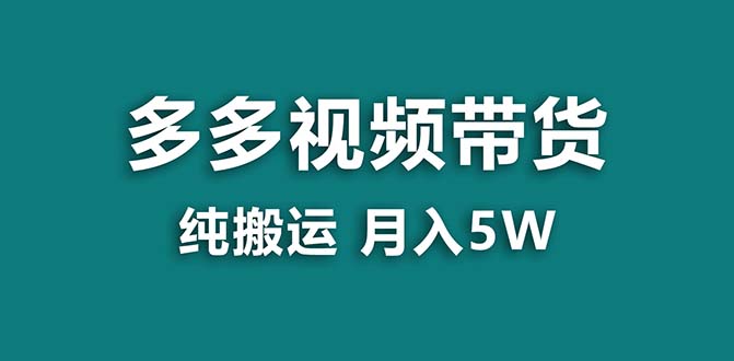 （8491期）【蓝海项目】拼多多视频带货 纯搬运一个月搞了5w佣金，小白也能操作 送工具插图