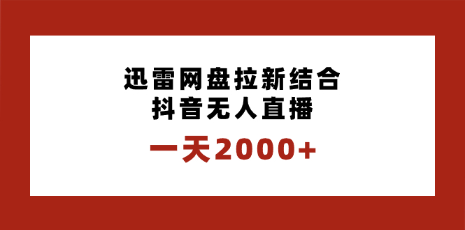 （8551期）一天2000+迅雷网盘拉新结合抖音无人直播，独创玩法保姆级教学插图