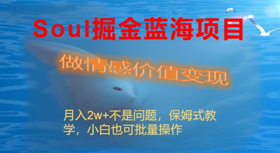 （8531期）Soul掘金蓝海项目细分赛道，做情感价值变现，月入2w+不是问题插图