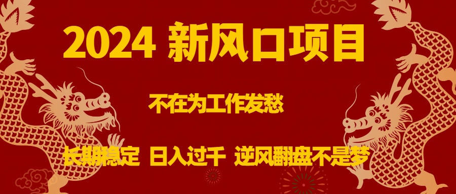 （8587期）2024新风口项目，不在为工作发愁，长期稳定，日入过千 逆风翻盘不是梦插图