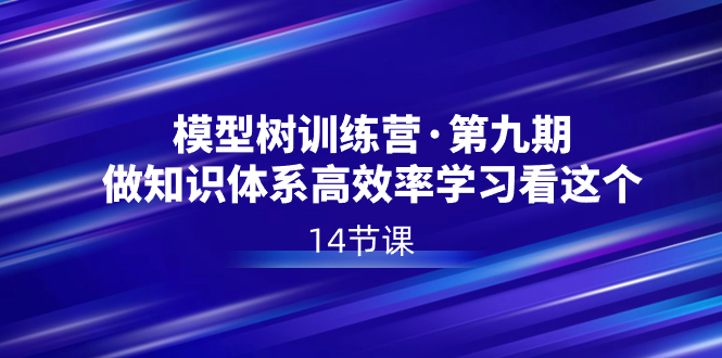 （8725期）模型树特训营·第九期，做知识体系高效率学习看这个（14节课）插图