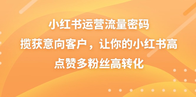 （8764期）小红书运营流量密码，揽获意向客户，让你的小红书高点赞多粉丝高转化插图