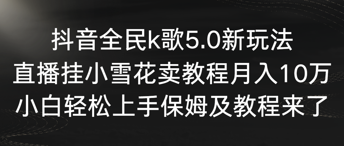 （9021期）抖音全民k歌5.0新玩法，直播挂小雪花卖教程月入10万，小白轻松上手，保…插图