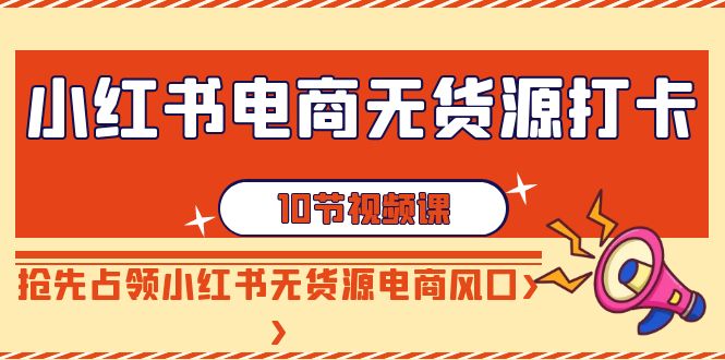 （9015期）小红书电商-无货源打卡，抢先占领小红书无货源电商风口（10节课）插图