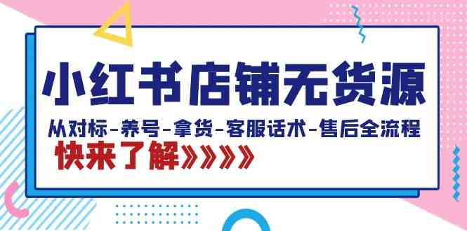 （8897期）小红书店铺无货源：从对标-养号-拿货-客服话术-售后全流程（20节课）插图