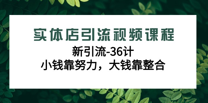 实体店引流视频课程，新引流-36计，小钱靠努力，大钱靠整合（48节课）插图