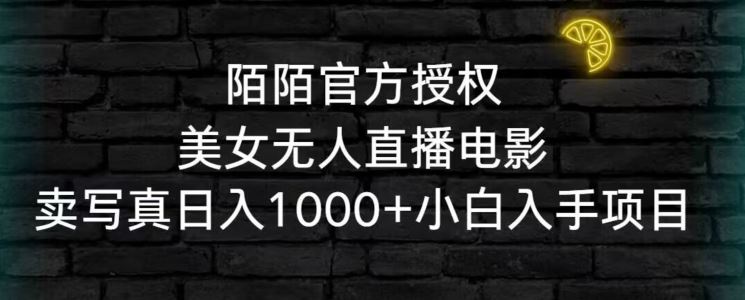 陌陌官方授权美女无人直播电影，卖写真日入1000+小白入手项目【揭秘】插图