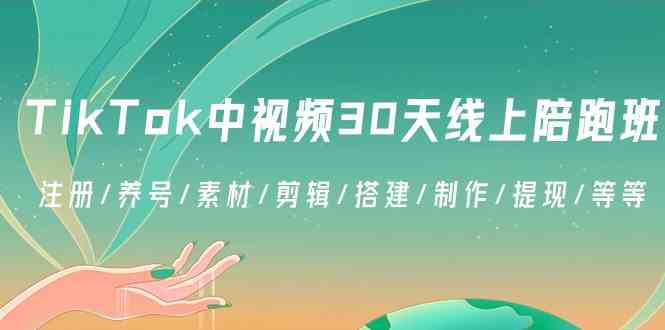 TikTok中视频30天线上陪跑班：注册/养号/素材/剪辑/搭建/制作/提现/等等插图