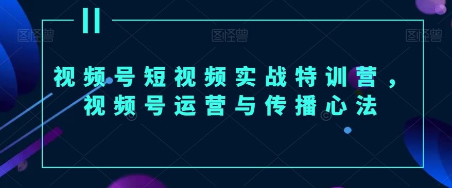 视频号短视频实战特训营，视频号运营与传播心法插图