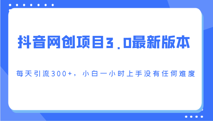 抖音网创项目3.0最新版本，每天引流300+，小白一小时上手没有任何难度插图