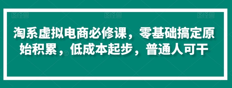 淘系虚拟电商必修课，零基础搞定原始积累，低成本起步，普通人可干插图