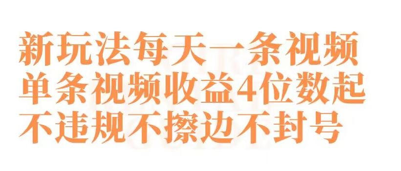 快手新玩法每天一条视频单条视频收益4位数起不违规不擦边不封号【揭秘】插图