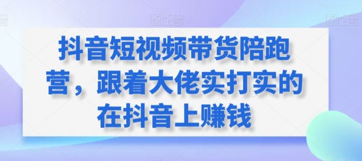 抖音短视频带货陪跑营，跟着大佬实打实的在抖音上赚钱插图