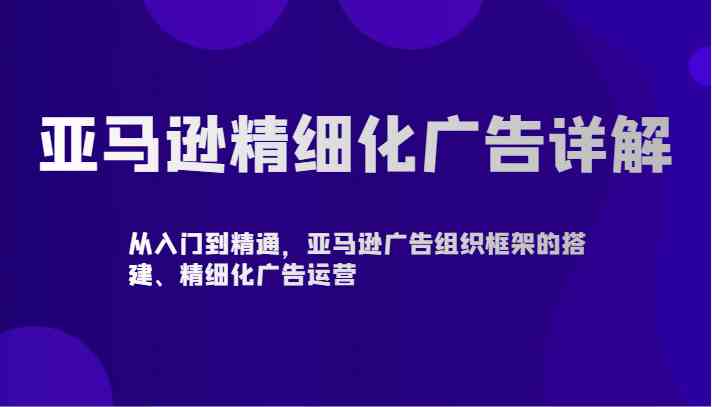 亚马逊精细化广告详解-从入门到精通，亚马逊广告组织框架的搭建、精细化广告运营插图