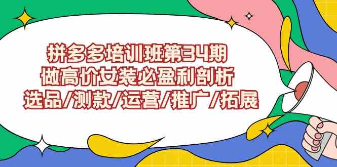 拼多多培训班第34期：做高价女装必盈利剖析 选品/测款/运营/推广/拓展插图