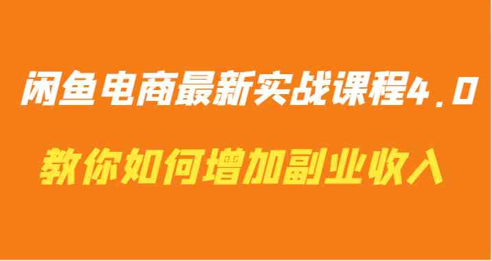 闲鱼电商最新实战课程4.0-教你如何快速增加副业收入插图