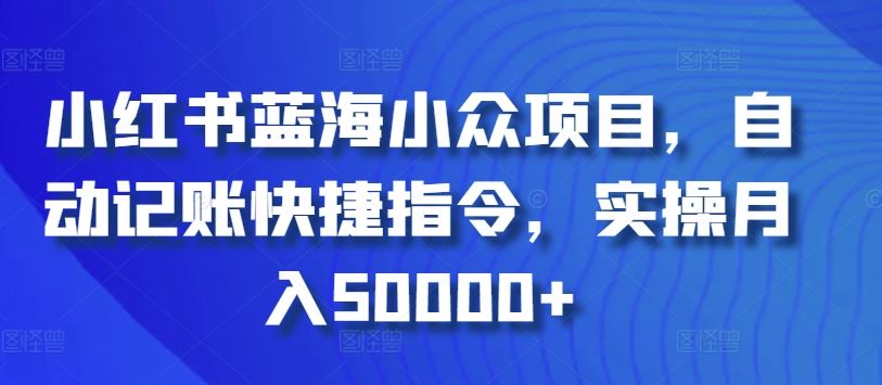 小红书蓝海小众项目，自动记账快捷指令，实操月入50000+【揭秘】插图