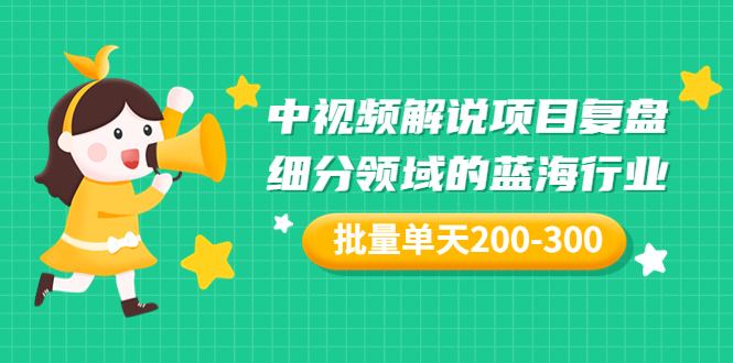 （3241期）某付费文章：中视频解说项目复盘：细分领域的蓝海行业 批量单天200-300收益插图