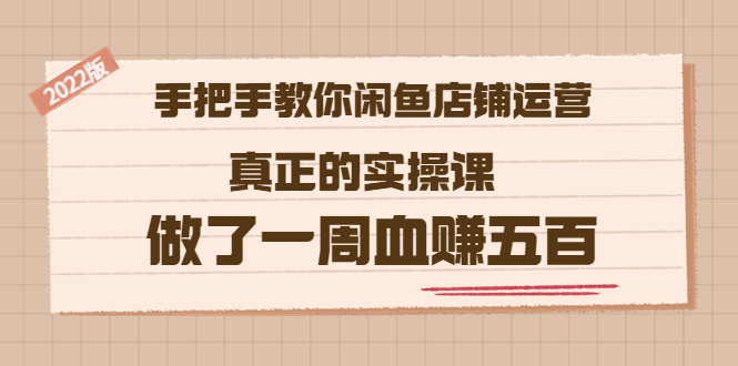 （3334期）2022版《手把手教你闲鱼店铺运营》真正的实操课 做了一周血赚五百 (16节课)插图