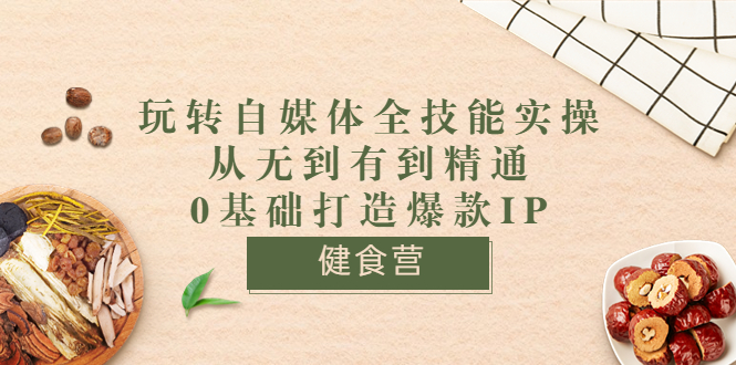 （3400期）健食营《玩转自媒体全技能实操》从无到有到精通到年入百万 0基础打造爆款IP插图