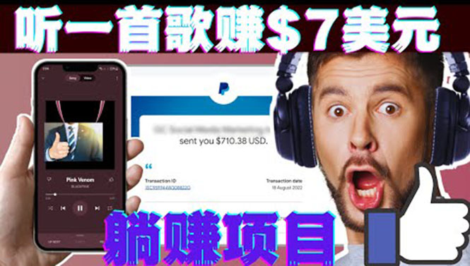 （3597期）听音乐赚钱项目：只需听一首歌就赚7美元，一天轻松赚$700美元插图