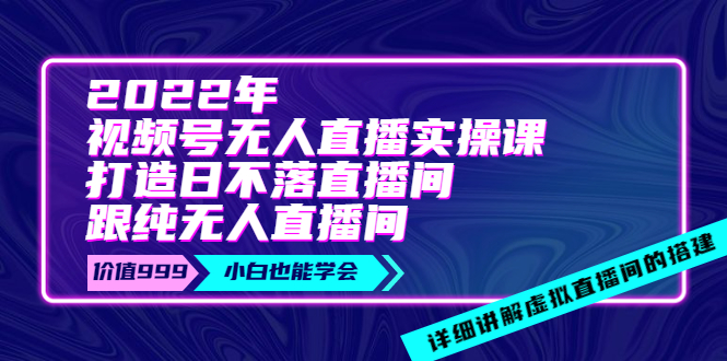 （3603期）2022年《视频号无人直播实操课》打造日不落直播间+纯无人直播间插图