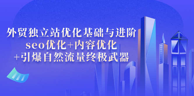 （3682期）外贸独立站优化基础与进阶，seo优化+内容优化+引爆自然流量终极武器插图