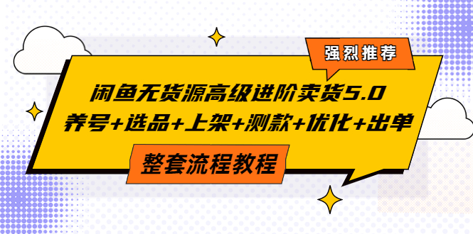 （3662期）闲鱼无货源高级进阶卖货5.0，养号+选品+上架+测款+优化+出单整套流程教程插图