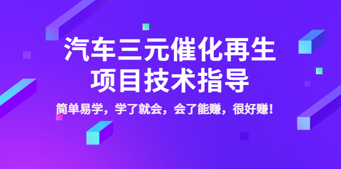 （3746期）汽车三元催化再生项目技术指导，简单易学，学了就会，会了能赚，很好赚！插图