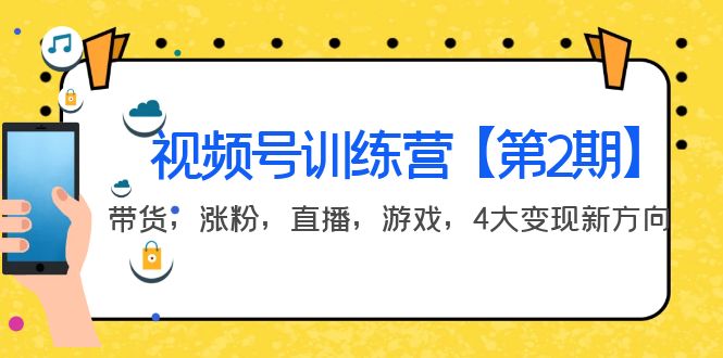 （3796期）某收费培训：视频号训练营【第2期】带货，涨粉，直播，游戏，4大变现新方向插图