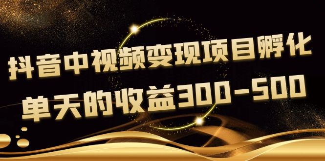 （3794期）黄岛主《抖音中视频变现项目孵化》单天的收益300-500 操作简单粗暴插图