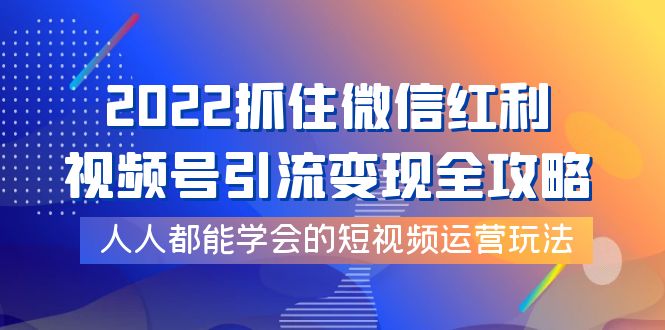 （3820期）2022抓住微信红利，视频号引流变现全攻略，人人都能学会的短视频运营玩法插图