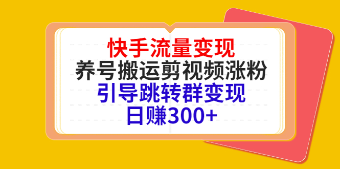 （4007期）快手流量变现，养号搬运剪视频涨粉，引导跳转群变现日赚300+插图