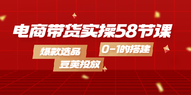 （4024期）电商带货实操58节课，爆款选品，豆荚投放，0-1的搭建插图