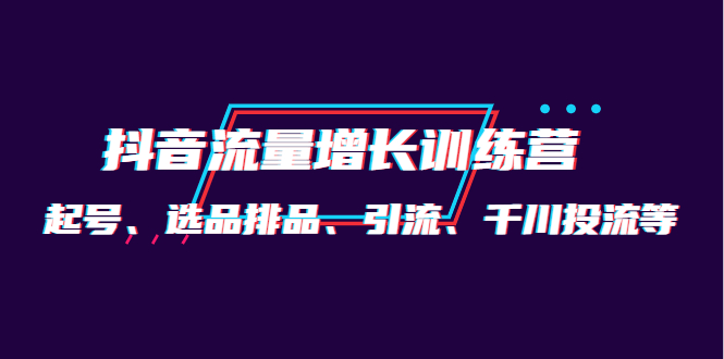 （4022期）月销1.6亿实操团队·抖音流量增长训练营：起号、选品排品、引流 千川投流等插图