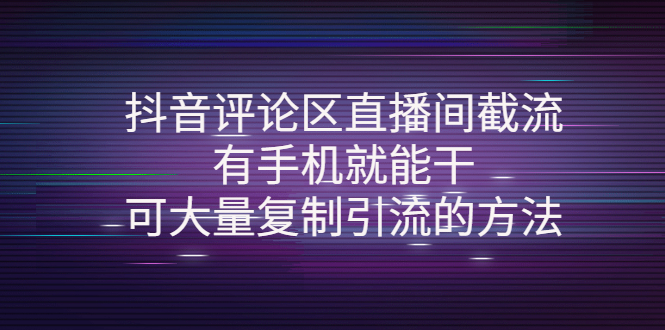 （4074期）抖音评论区直播间截流，有手机就能干，可大量复制引流的方法插图