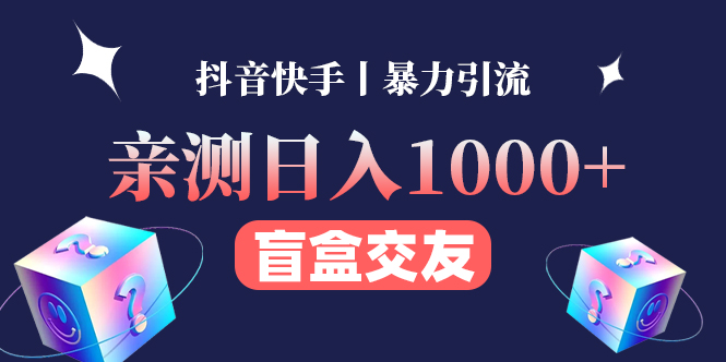 （4270期）亲测日收益1000+的交友盲盒副业丨有手就行的抖音快手暴力引流插图