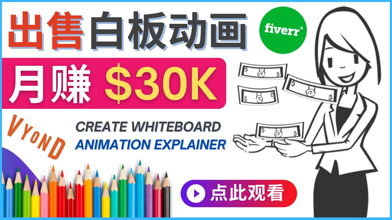 （4302期）如何用最简单制作白板动画（WhiteBoard Animation）月赚3万美元插图