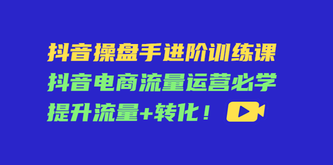 （4327期）抖音操盘手进阶训练课：抖音电商流量运营必学，提升流量+转化！插图