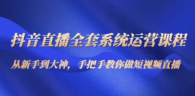 （4458期）抖音直播全套系统运营课程：从新手到大神，手把手教你做直播短视频插图